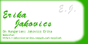 erika jakovics business card